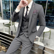 West Louis™ 3 Pieces Set Casual Stripe Business Groom Suit