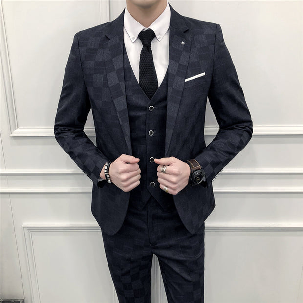 West Louis™ Designer Formal Business Three Piece Suit