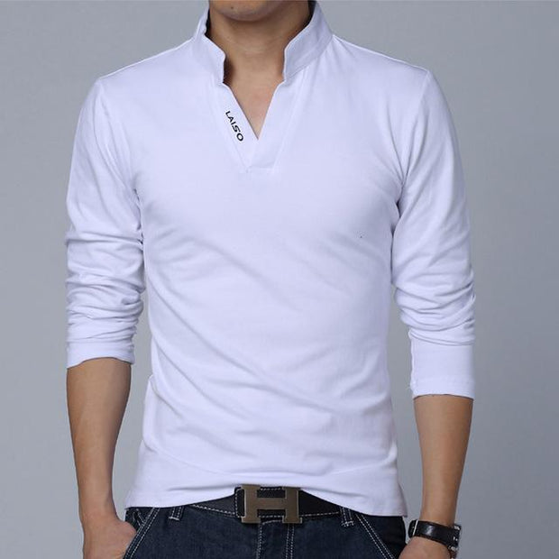 West Louis™ Long Sleeve Slim Fit T Shirt White / S - West Louis
