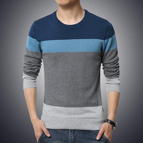 West Louis™ Casual O-Neck Sweater Pullover Blue / M - West Louis
