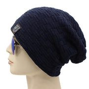 West Louis™ Knitted Fur Beanie navy - West Louis