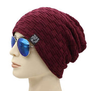 West Louis™ Knitted Fur Beanie wine red - West Louis