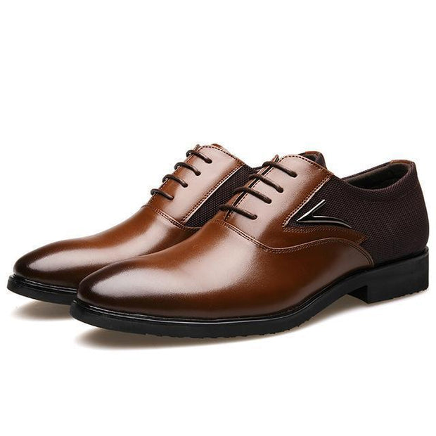 West Louis™ Business Flat Super Fiber Leather Shoes Brown / 6.5 - West Louis