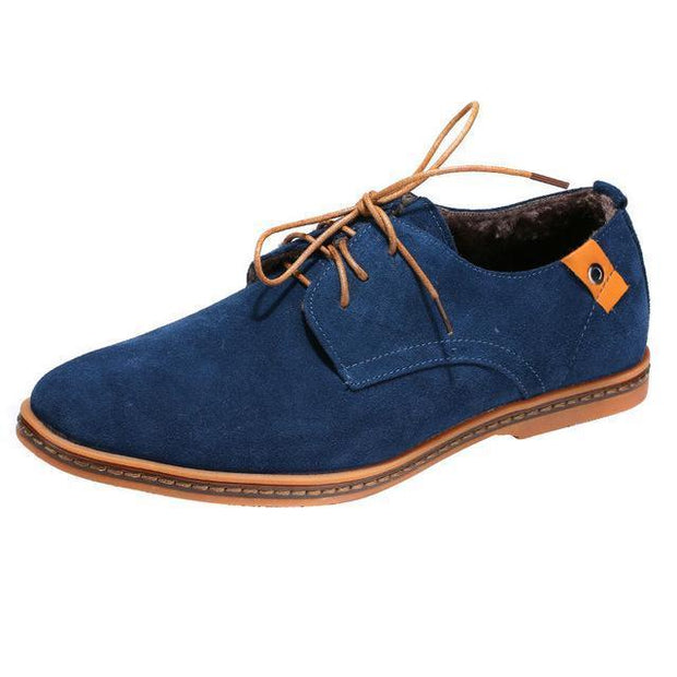 West Louis™ Nubuck Leather Warm Velvet Shoes Blue plus velvet / 7 - West Louis
