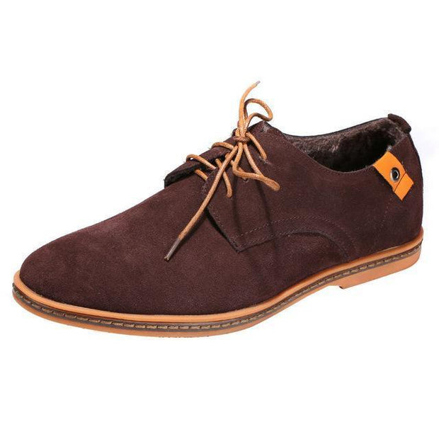 West Louis™ Nubuck Leather Warm Velvet Shoes Brown plus velvet / 7 - West Louis