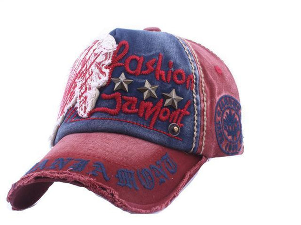 West Louis™ Embroidery Antique Style Baseball Cap Red - West Louis