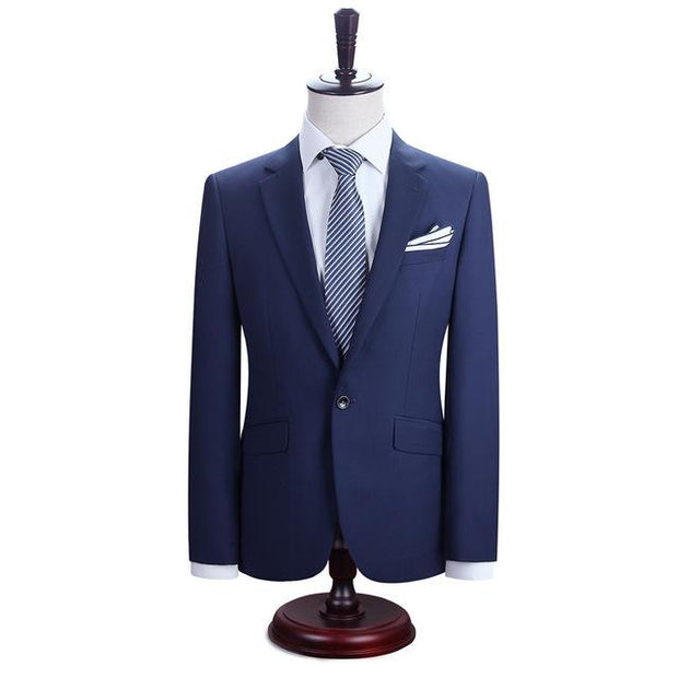 West Louis™ New York Slim Fit One Button Suit ( Blazer + Pants) Sky Blue / XS - West Louis