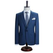 West Louis™ New York Slim Fit One Button Suit ( Blazer + Pants) Blue / XS - West Louis