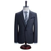 West Louis™ New York Slim Fit One Button Suit ( Blazer + Pants) Dark Gray / XS - West Louis