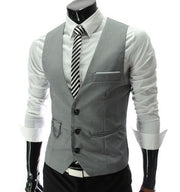 West Louis™ Leisure Cotton Gentleman Vest Gray / S - West Louis