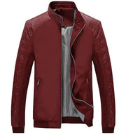 West Louis™ Business PU Leather Slim Jacket Red / XS - West Louis