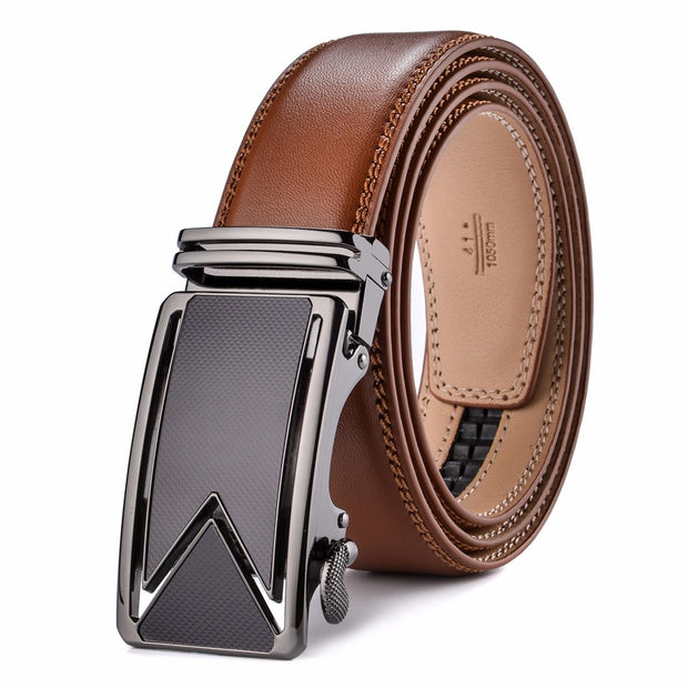 West Louis™ Cowhide Leather Luxury Automatic Buckle Belt