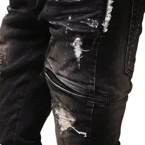 West Louis™ High Quality Vintage Distressed Denim Jeans  - West Louis