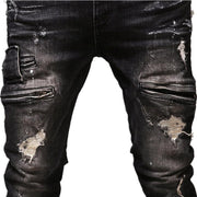 West Louis™ High Quality Vintage Distressed Denim Jeans  - West Louis