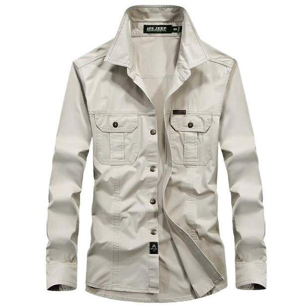 West Louis™ Military Cotton Shirt  - West Louis