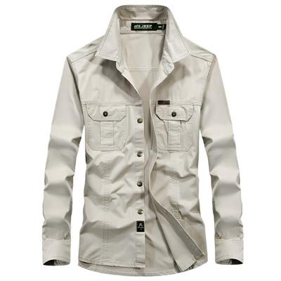 West Louis™ Military Cotton Shirt Beige / M - West Louis