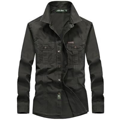 West Louis™ Military Cotton Shirt Green / M - West Louis