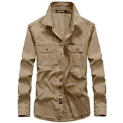 West Louis™ Military Cotton Shirt Khaki / M - West Louis