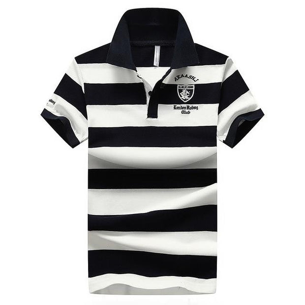 West Louis™ Summer Breathable Striped Polo Blue / XS - West Louis