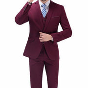 West Louis™ - Luxury Slim Fit 3-pieces Suit Wine red / S - West Louis