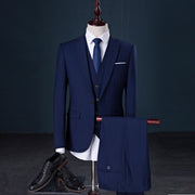 West Louis™ - Luxury Slim Fit 3-pieces Suit Navy / S - West Louis