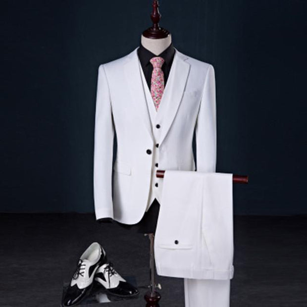 West Louis™ - Luxury Slim Fit 3-pieces Suit White / S - West Louis