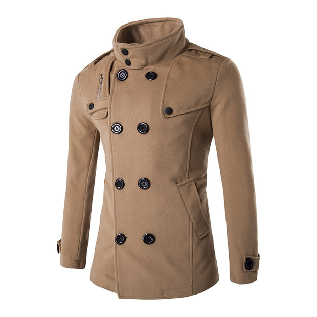 West Louis™ England Business Double Breasted Trench Coat
