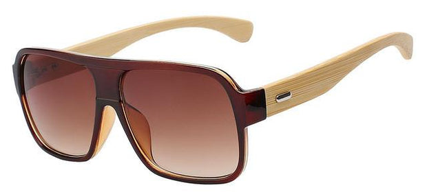 Bamboo Square Sunglasses Brown - West Louis