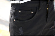 West Louis™ Knee Length Hole Jeans Shorts  - West Louis