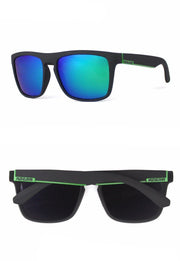 Black And Green Classic Wayfarer Style Sunglasses  - West Louis