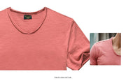 West Louis™  V-Neck Slim Fit Pure Cotton T-shirt  - West Louis