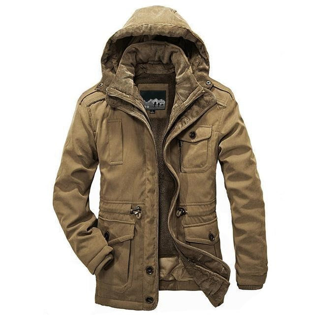 West Louis™ Men Warm Parkas Heavy Wool Coat Khaki / XXL - West Louis