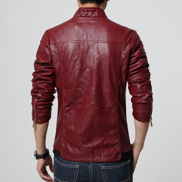 West Louis™ PU leather Biker Jacket  - West Louis