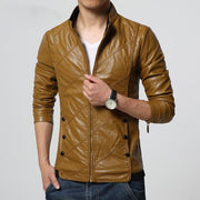 West Louis™ PU leather Biker Jacket Khaki / M - West Louis