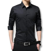 West Louis™ Long Sleeved Poplin Dress Cotton Shirt Black / S - West Louis