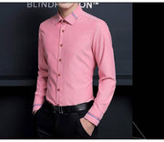 West Louis™ Designer Cotton Slim Fit Dress Shirt Pink / XS - West Louis