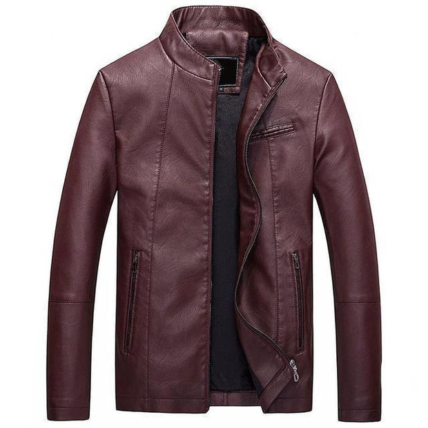 West Louis™ Bomber Leather Men Jackets Red / S - West Louis