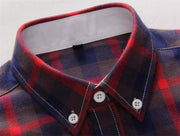 West Louis™ Plaid Turn-down Collar Shirt  - West Louis