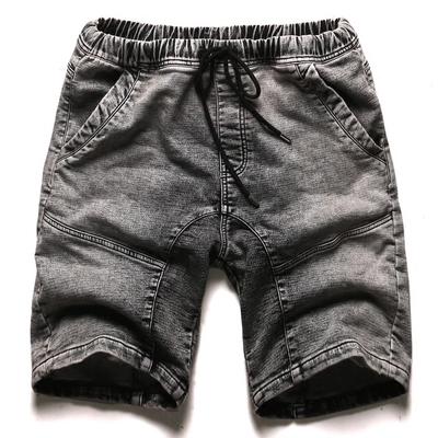 West Louis™ Elastic Waist Denim Shorts Gray / S - West Louis