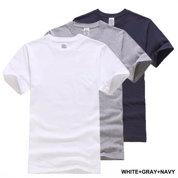 West Louis™ Solid Cotton Classical Men T Shirts White1 / S - West Louis