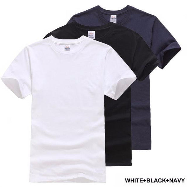 West Louis™ Solid Cotton Classical Men T Shirts White3 / S - West Louis