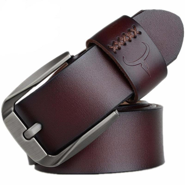 West Louis™ Vintage Style Pin Buckle Cow Genuine Leather Belt  - West Louis