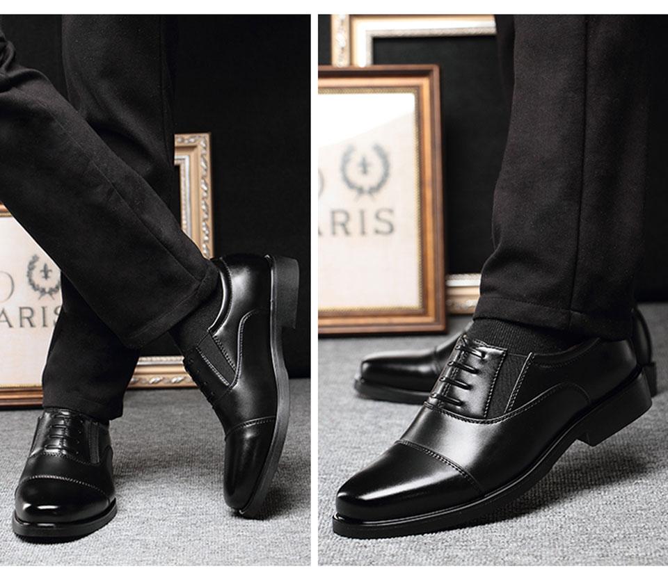 West Louis Gentlemen Leather Business Style Dress Shoes Black / 9.5