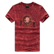 West Louis™ Brand O-Neck Pure Cotton T-shirt Red / S - West Louis