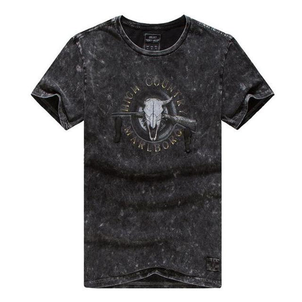 West Louis™ Brand O-Neck Pure Cotton T-shirt Dark Grey / XS - West Louis