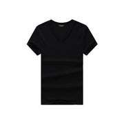 West Louis™  V-Neck Slim Fit Pure Cotton T-shirt Black / XS - West Louis