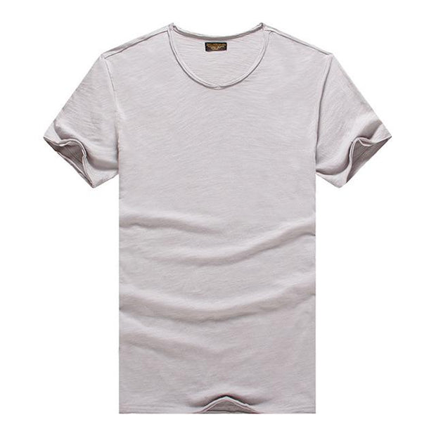 West Louis™  V-Neck Slim Fit Pure Cotton T-shirt Gray / XS - West Louis