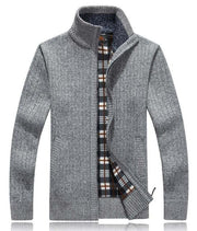 West Louis™ Zipper Turtleneck Cardigan Gray / XL - West Louis