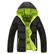West Louis™ Parka Warm  Hooded Padded Jacket Black Green / L - West Louis
