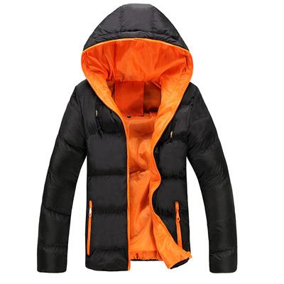 West Louis™ Parka Warm  Hooded Padded Jacket Black Orange / L - West Louis